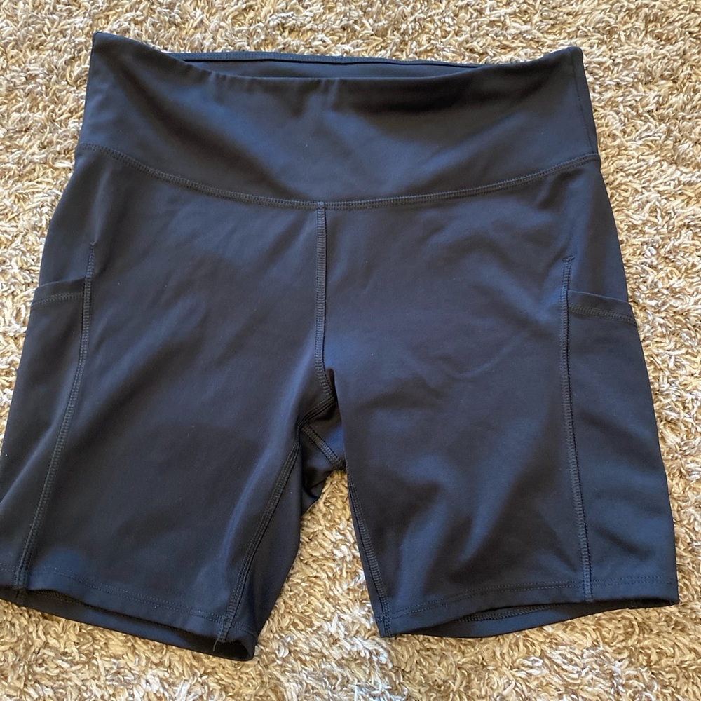 All in Motion Black Bike Shorts High-Rise Stretch
